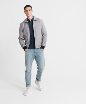 Superdry Classic Pique Rövidujjú Férfi Póló Barna/Kék | EWHMG4306